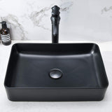 20 Inch Matte Black Vessel Sink Rectangular
