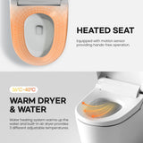 Smart One-Piece Elongated Toilet with Auto Open/Close Lid, Dual Auto Flush, Heated Seat, ADA Comfort Height