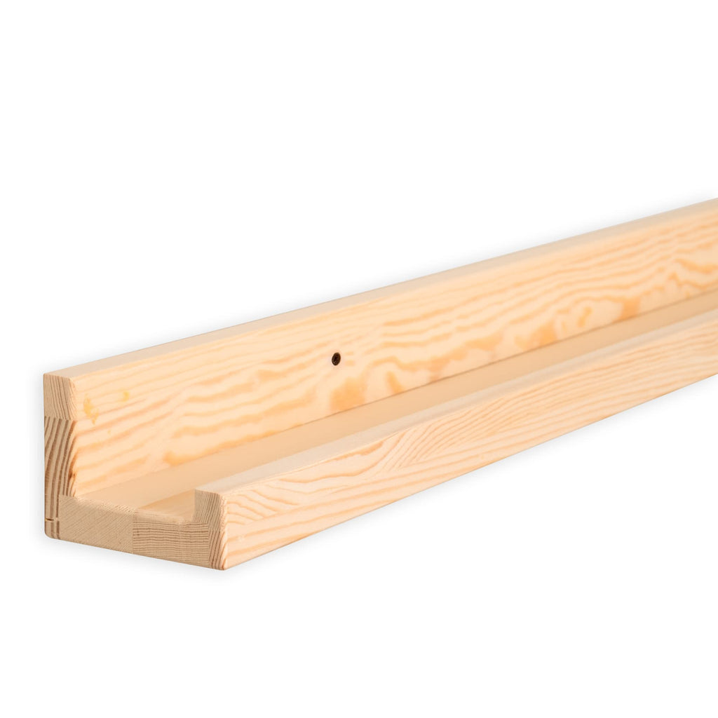 Ted 60" Wall Mount Narrow Extra Long Picture Ledge Photo Frame Display - Wooden Floating Shelves Office Kitchen