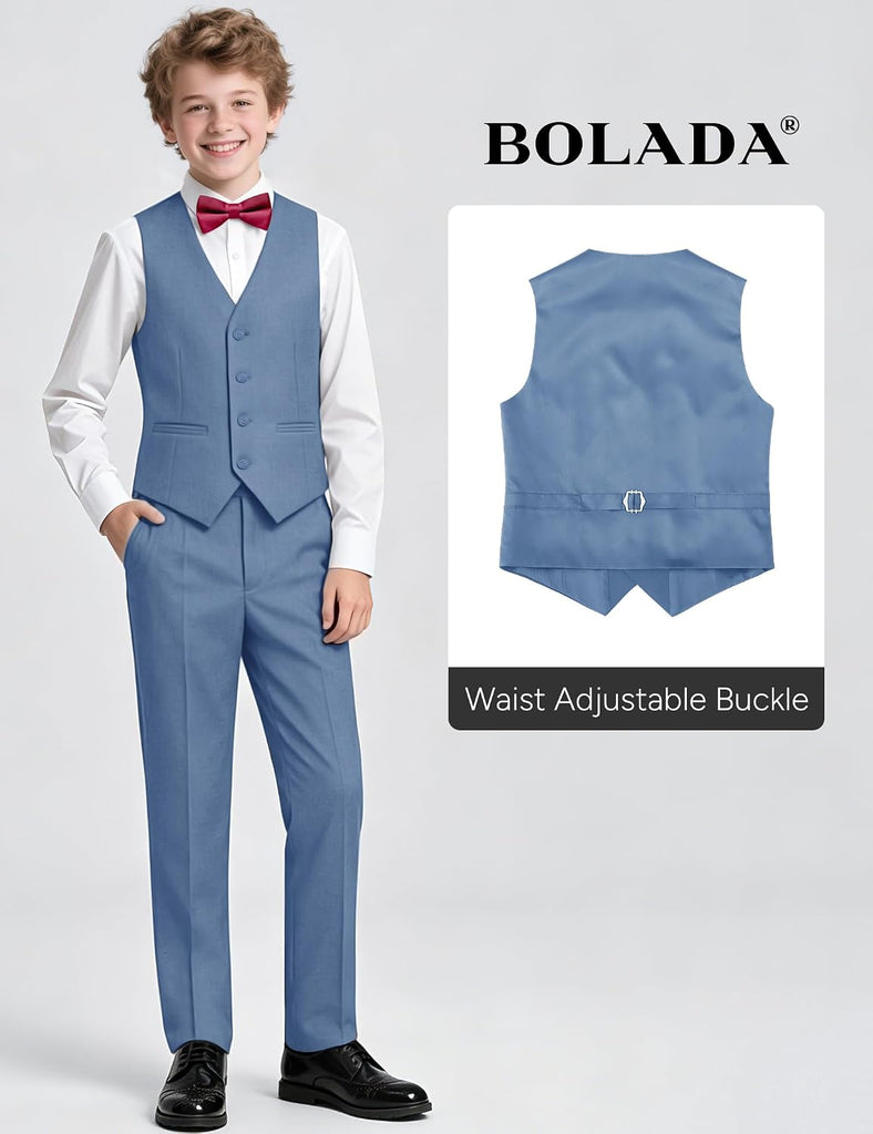 Boys' Formal Suit Set, with Suspenders, Adjustable Waist