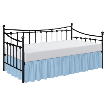 Daybed Skirt with Split Corners Gather Dust Ruffle Bedskirt 21 Inch Drop, Premium Hotel Quality Brushed