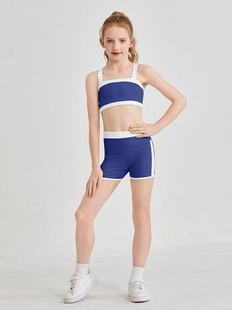 Girls 2 Piece Workout Outfits Athletic Dance Set