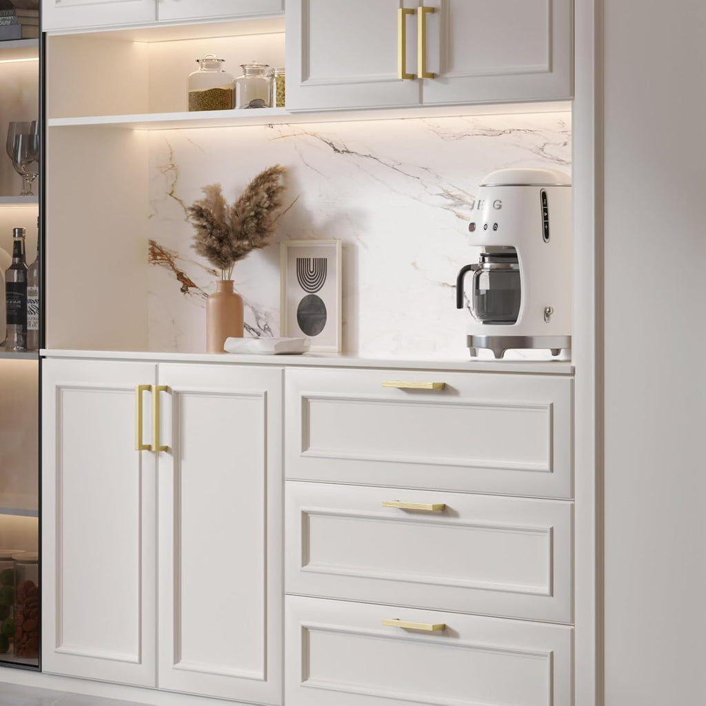 25Pack 5in Brushed Gold Cabinet Pulls Gold Cabinet Handles Gold Drawer Pulls Modern Cabinet Hardware Handles Cabinets