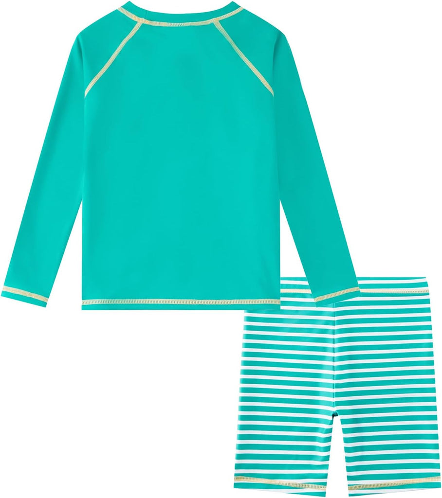 Boys Rash Guard Set UPF 50+ Long Sleeve Swimsuits