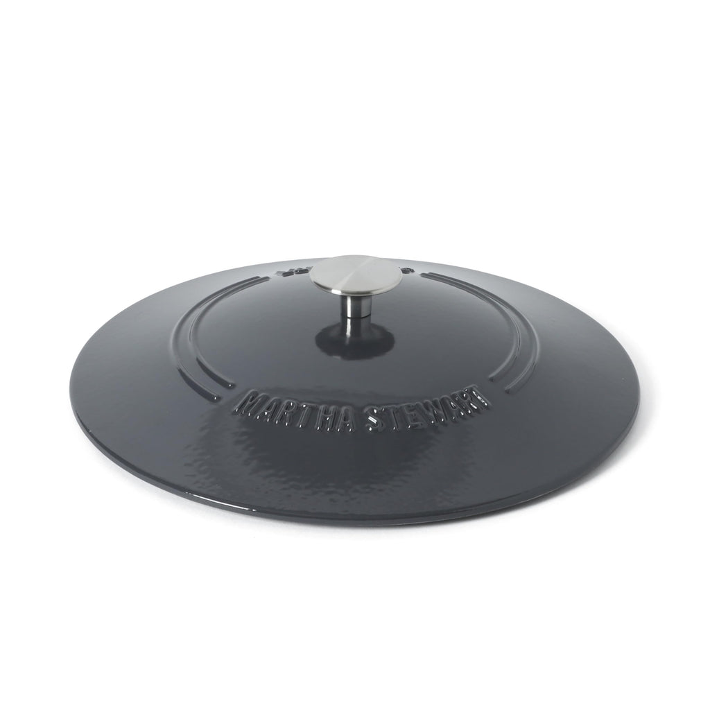 Gatwick Enameled Cast Iron Braiser with Lid, 3.5-Quart Braiser Pan for Stovetop & Oven, Cast Iron Braising Pan, Grey