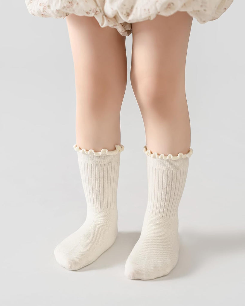 Toddler Ruffle Socks Cute Baby Gril Dress Socks Frilly Cotton Crew