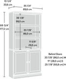 Miscellaneous Storage Bookcase with Doors, Adjustable Shelves, 5 Shelf Bookcase - Chalked Chestnut Finish