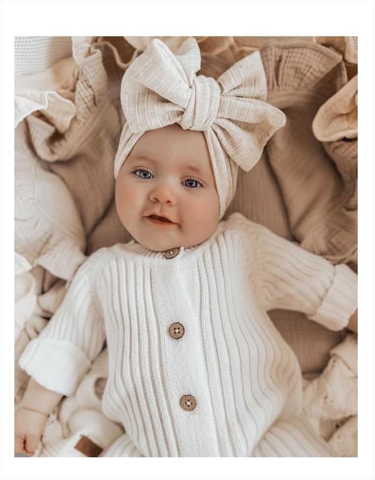 Newborn Baby Knit Sweater Romper Coverall Outfits One-Piece Jumpsuit Organic Cotton for Infant Baby Boys, Girls