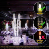 4 Sets 10 Arms Acrylic Candelabra Wedding Centerpiece,33.7Inches Floor Clear Candlesticks Holder with Acrylic Shade