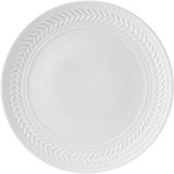 Josephine 24-Piece Dinnerware Set, Porcelain Dish Set with Embossed Basket Weave Design, Service for 8