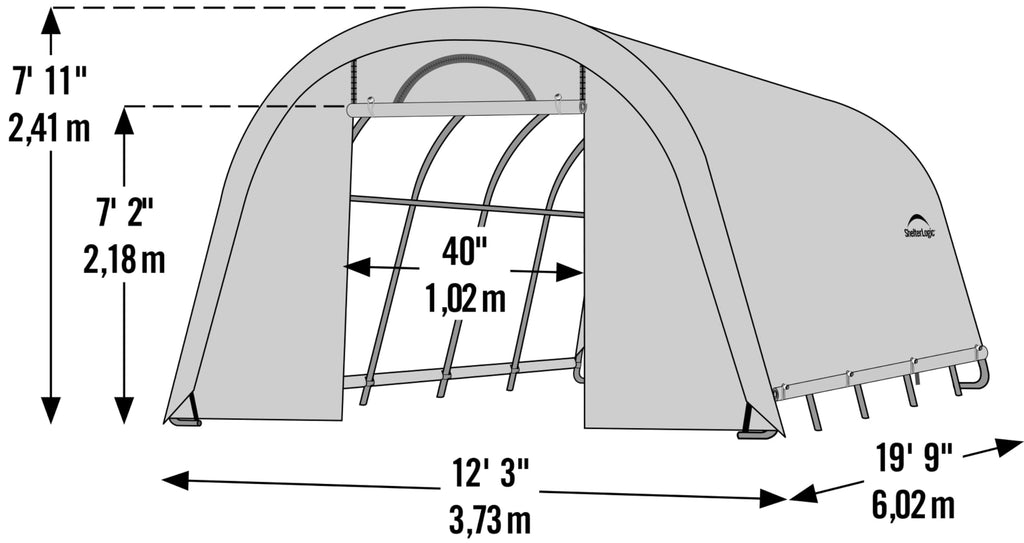 12' x 20' x 8' GrowIT Roundtop Greenhouse Walk-Thru Access Round Roof Style Outdoor Backyard Garden Heavy Duty Plant