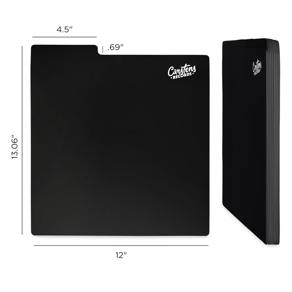 Heavy Duty Vinyl Album Dividers, 12", Black, Set of 32, Personalizable