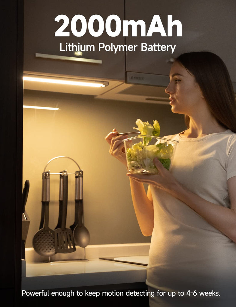 Under Cabinet Lights, Rechargeable Battery Operated Lighting, Wireless Motion Sensor Light Indoor,4 Modes Night