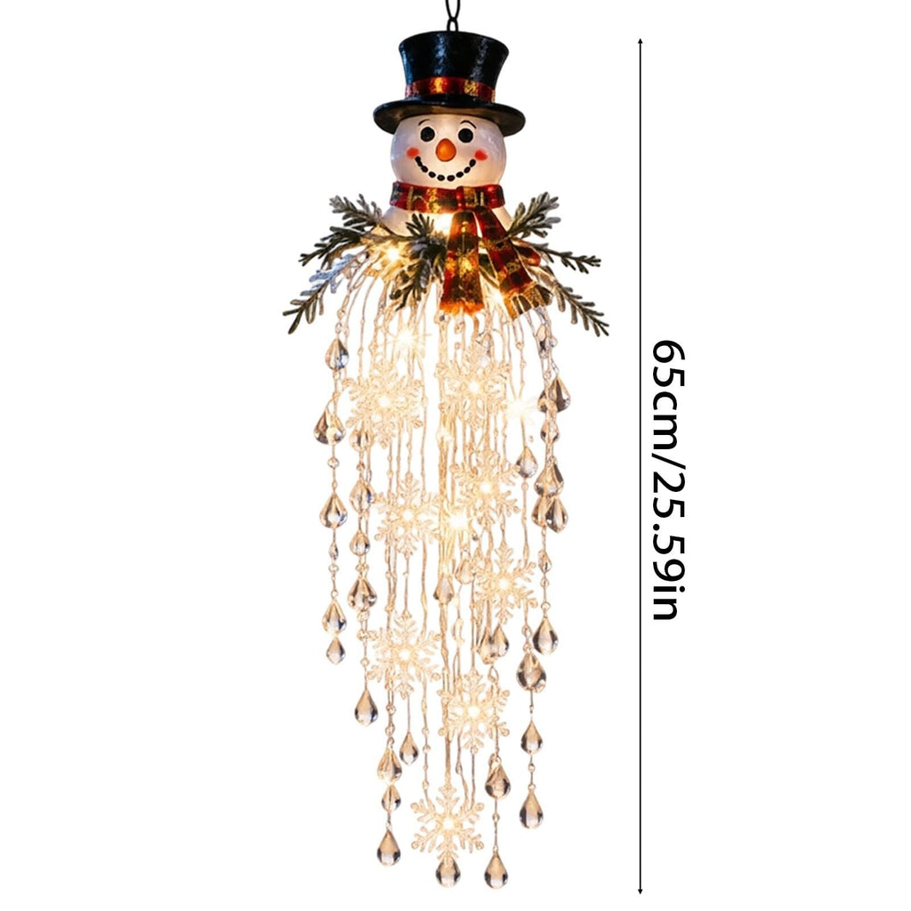 Crystal Cascade Christmas Light - Hanging Snowflake & Crystal LED Porch Decor (D)