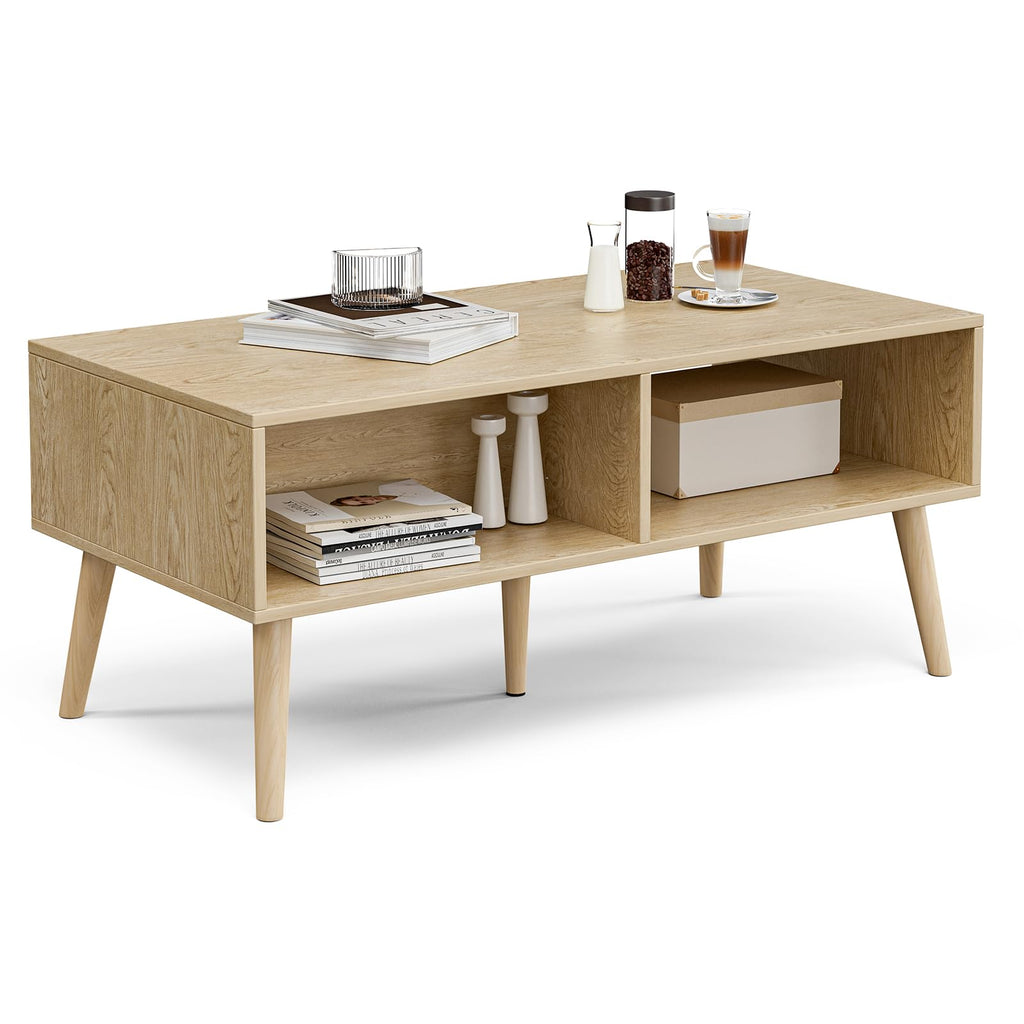 Rattan Coffee Table with Drawer, Boho, Natural