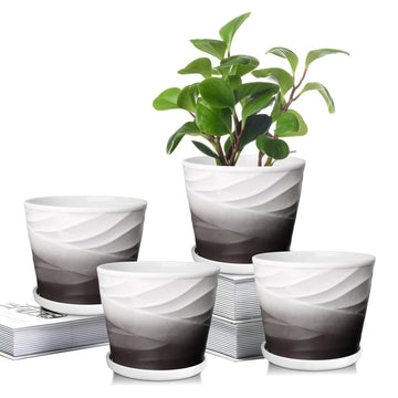 5 Inch Ceramic Plant Pots(5.5 in Diameter), Set of 4