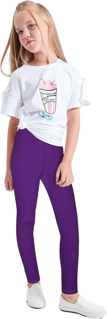 Multipack Cute Printed Girls Stretch Leggings Ankle Length