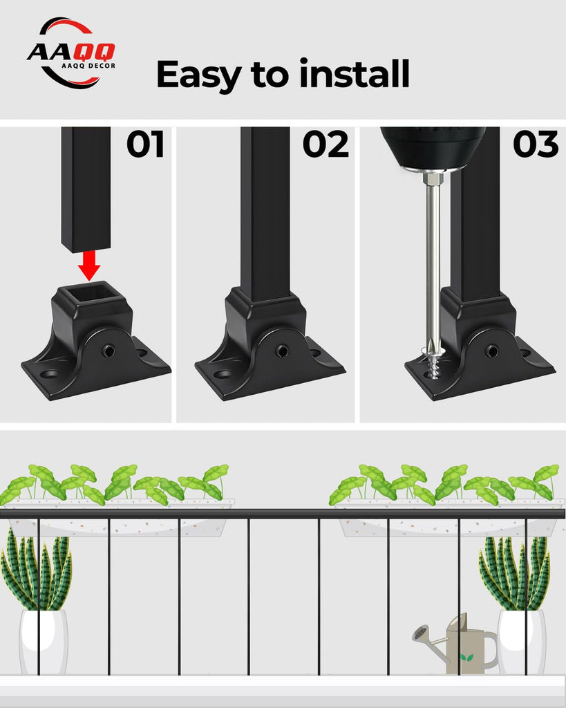 16 Pack Balusters for Staircase Interior Hollow Big Basket and Straight Stair Spindles 1/2" Square Iron Balusters