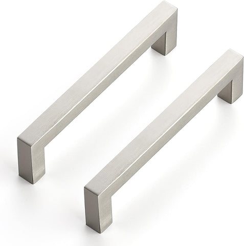 30 Pack 5 Inch Kitchen Square Cabinet Handles Brushed Nickel Drawer Pulls Hardware