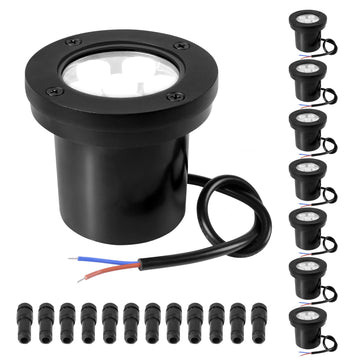 Low Voltage Landscape Well Lights, Outdoor LED Ground Lights for Garden, Lawn Pathway Backyard, Patio Walkway Decor