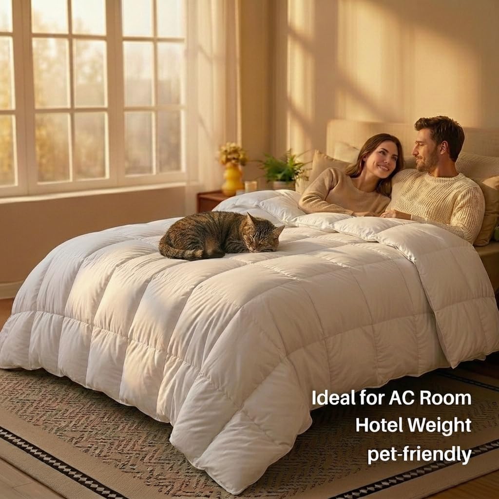 White Goose Down Comforter Queen Size, Winter Duvet Insert