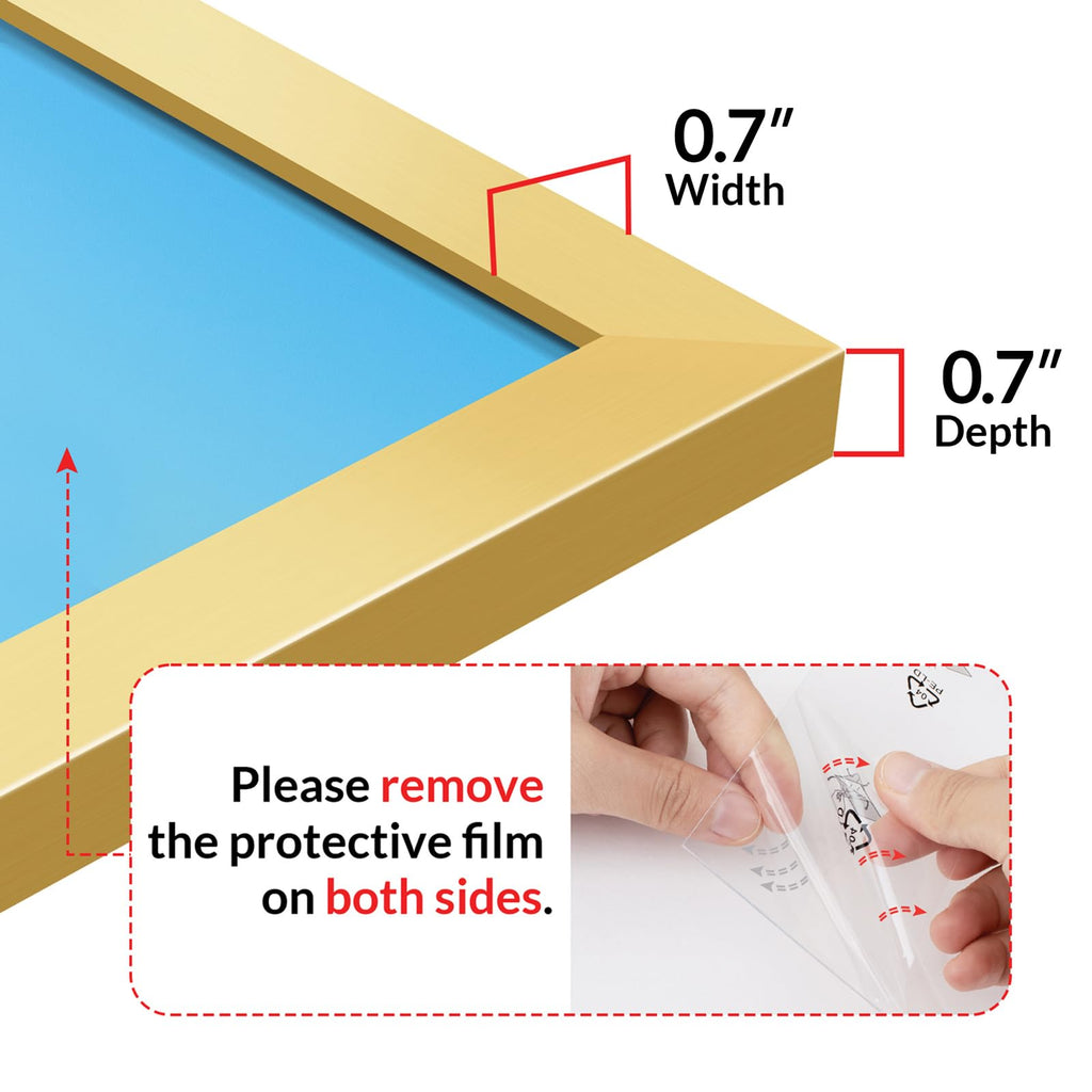 24x30 Picture Frame for Wall Display, 24x30 Gold Picture Frame with HD Plexiglas, 24 x 30 Poster Frame 1 Pack