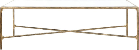 Couture Collection Jessa Brass/Glass Top Rectangle Coffee Table (Fully Assembled)