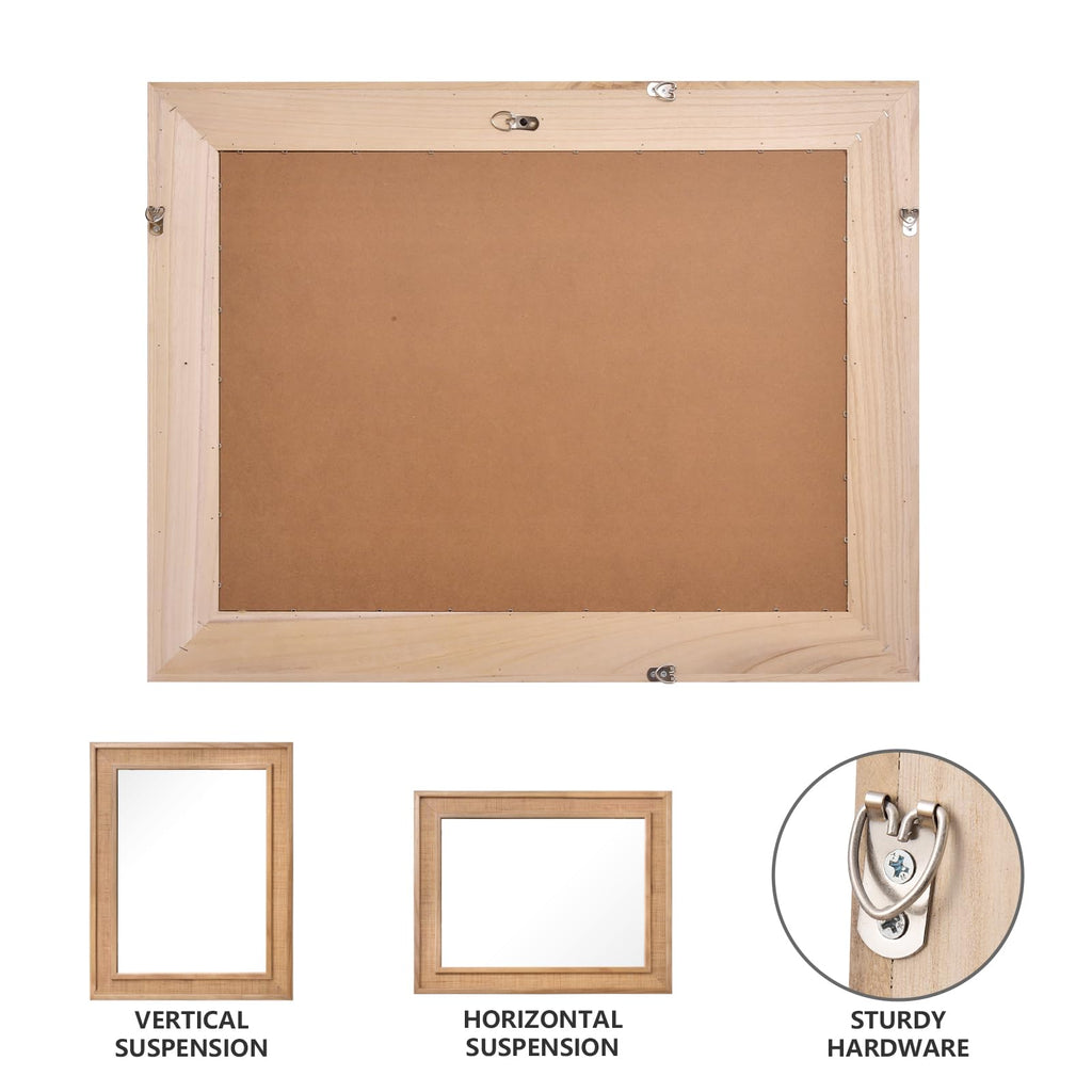 20"x28" Rattan Wall Mirror Rectangle Rattan Mirror Hanging
