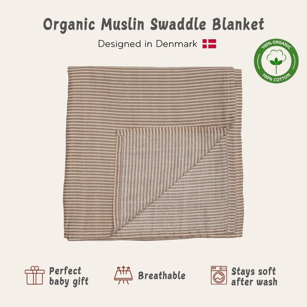 Swaddle Blanket, 100% Organic Cotton Muslin, 47"x47"