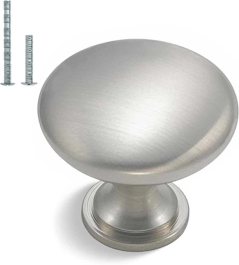 30 Pack Cabinet Knobs Brushed Nickel Drawer Knobs - Solid Zinc Alloy Kitchen Pulls Modern Cabinet Hardware Drawers