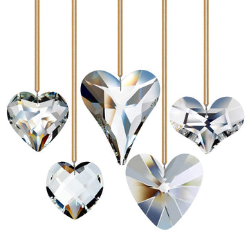5pcs Heart Crystal Prisms Suncatcher Ornament Pendant Gifts
