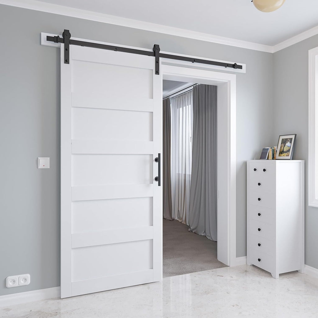 36in x 84in Sliding Barn Door with 6.6ft Barn Door Hardware Kit & Handle, Pre-Drilled Holes Easy Ass