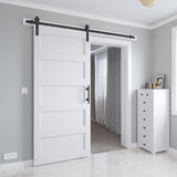 36in x 84in Sliding Barn Door with 6.6ft Barn Door Hardware Kit & Handle, Pre-Drilled Holes Easy Ass