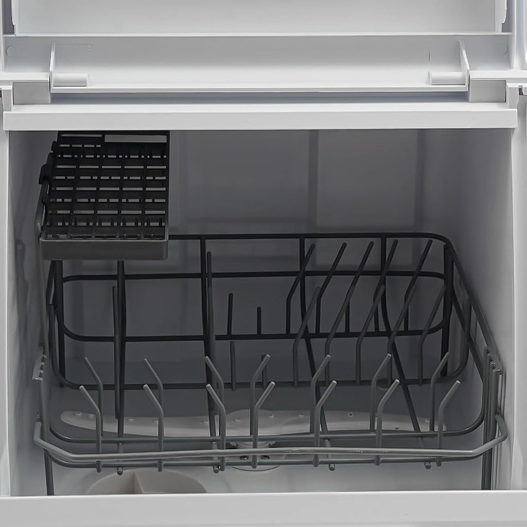 6-Set 110V Countertop Dishwasher, White, 800W, 5L Built-In Tank