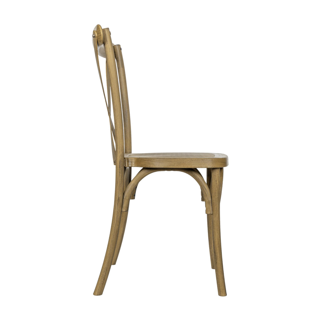 Hercules Resin Cross Back Chair, Chestnut, 2-Pack