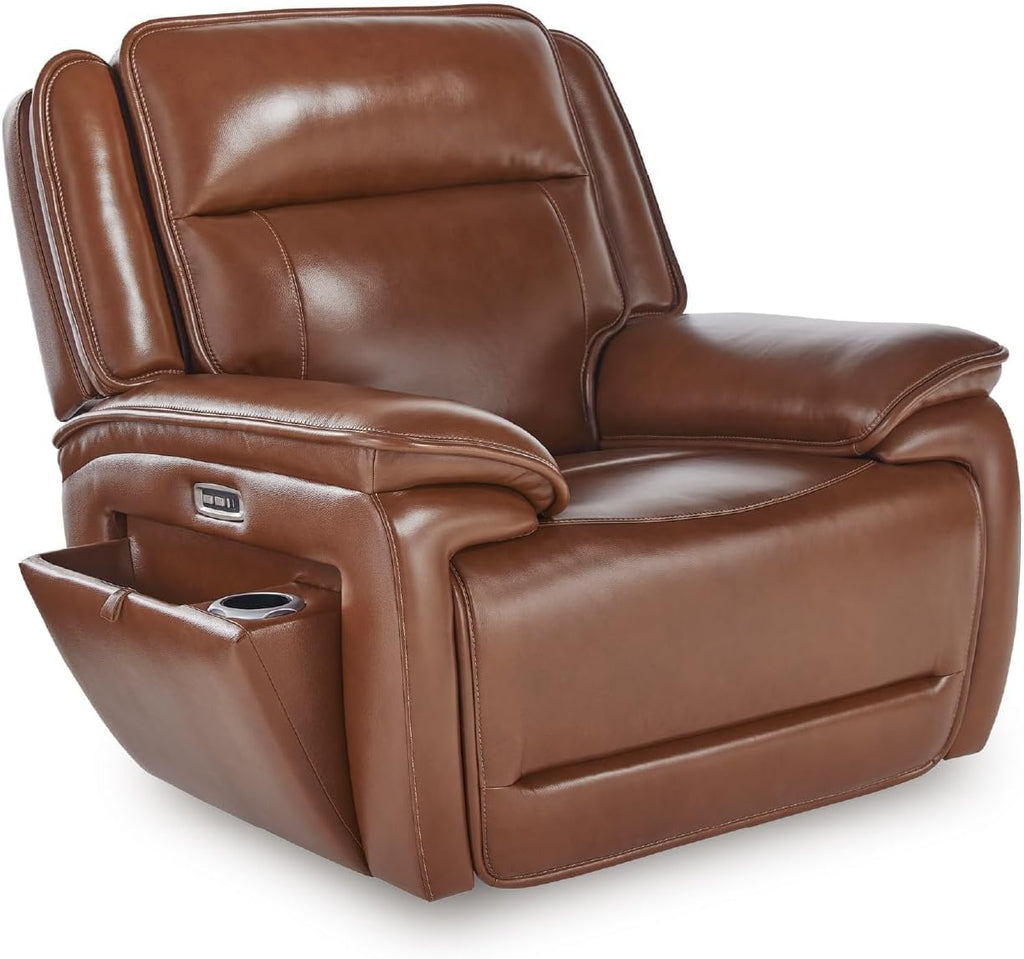 Contemporary Power Recliner, 42.25" H x 44.25" W x 40" D, Solid and Engineered Wood Frame, Polyester Upholstery