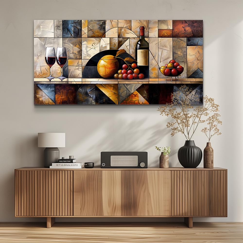 Large Wall Decor Canvas Wall Art Modern Wall Decorations Wine Glass Landscape Painting Farmhouse Pictures Artwork