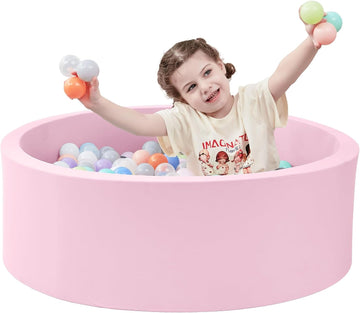 Foam Ball Pit, 35.4"x 11.8" Ball Pits for Toddlers-Pink