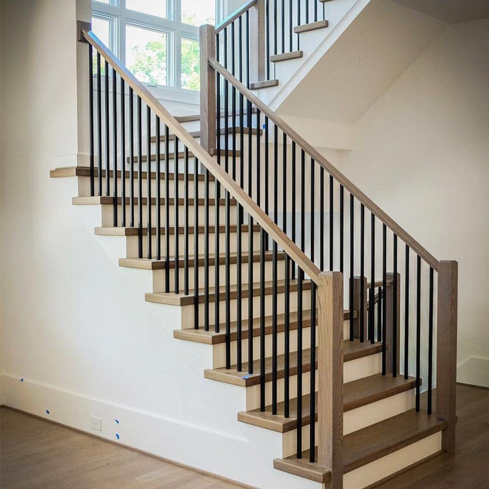 S01 Wrought Iron Balusters Set of 50 Hollow Plain Bar Decorative Metal Balusters for Decks Spiral Stair Railing