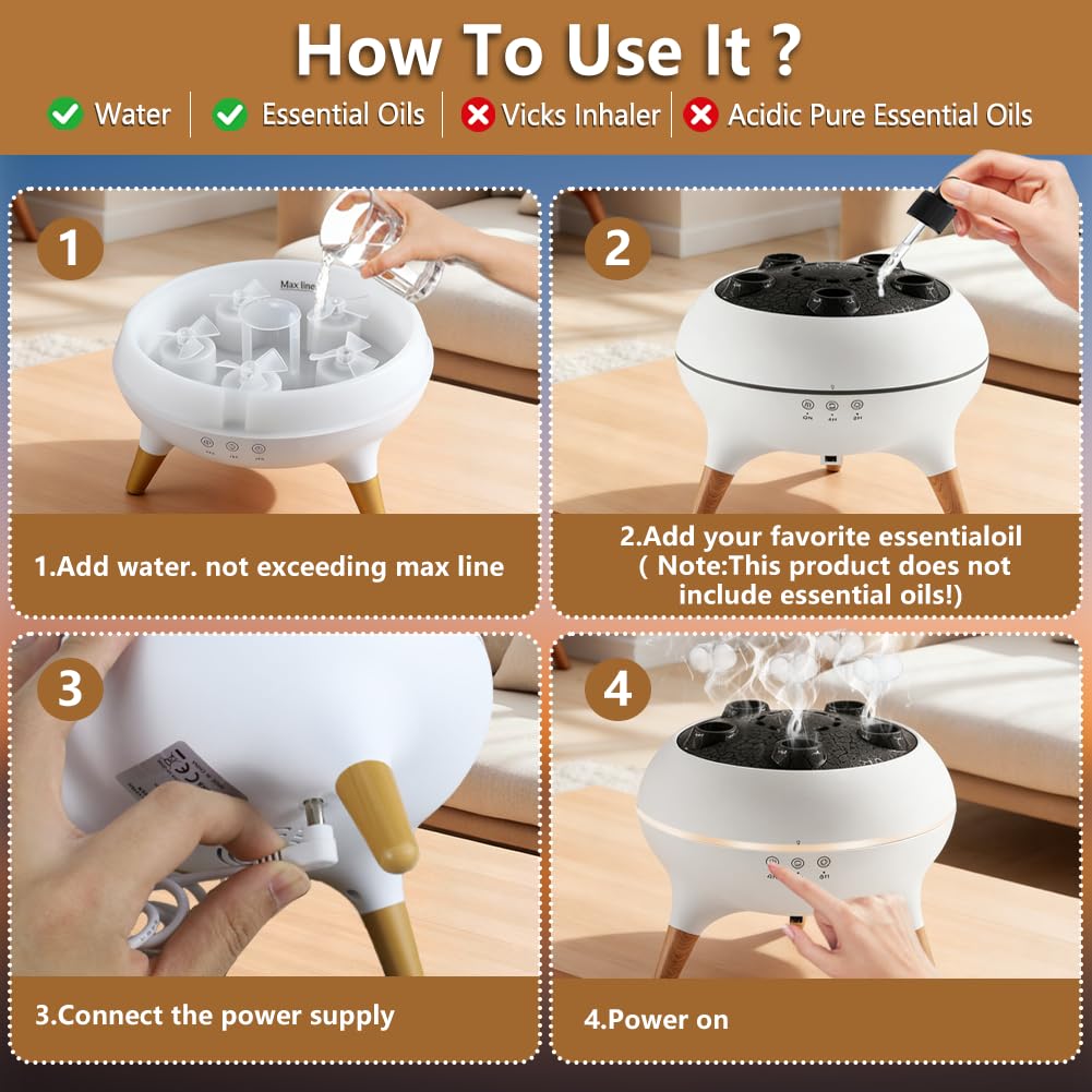 Aromatherapy Diffuser Humidifier, Essential Oil Diffuser