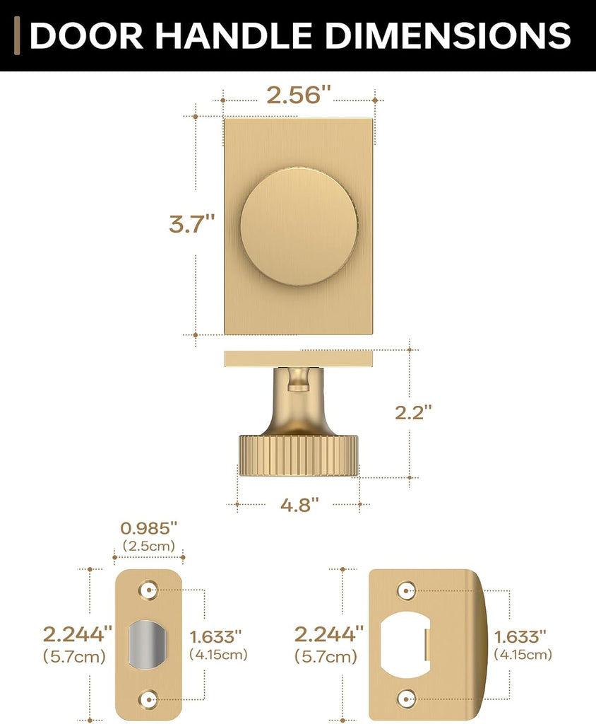 6 Pack Champagne Bronze Privacy Interior Door Knobs