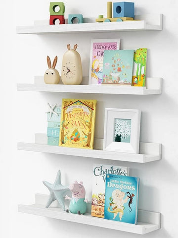16 Inch Picture Ledge Shelf, Photo Floating Shelves with Lip for Wall