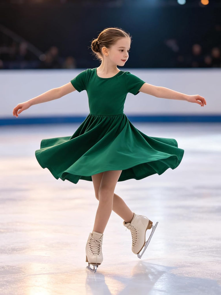 Short Sleeve Twirl Skater Basic T-Shirt Casual Dresses