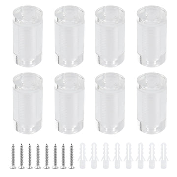 Clear Standoffs, Glass Wall Mount Hardware Kit, 25 x 40mm (8Pcs)