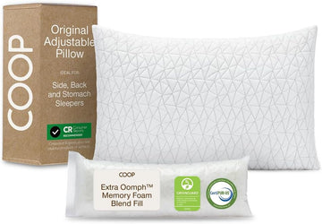 Original Adjustable Pillow, King Bed Pillow for Sleeping, Cross Cut Memory Foam Pillow - Medium Firm Back, Stomach