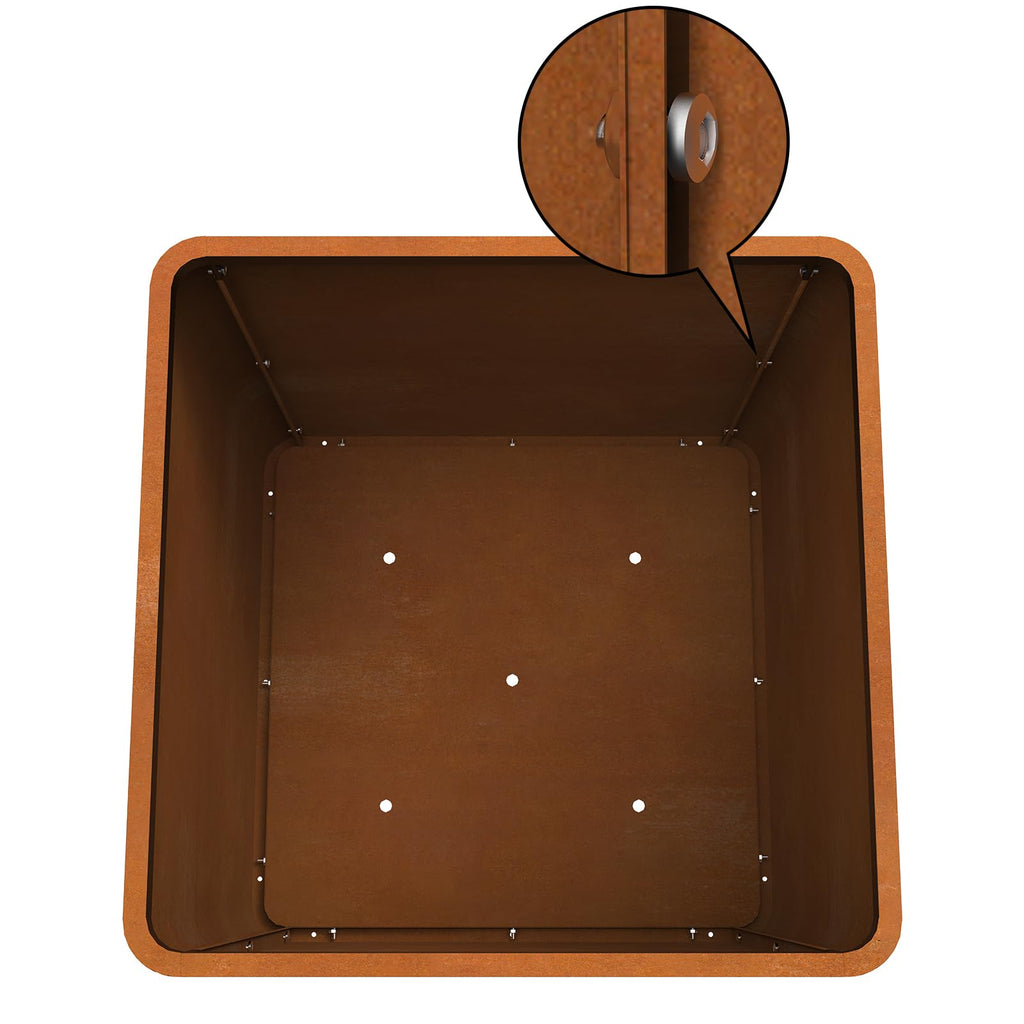 Corten Steel Planters Outdoor 26 Inch, Square