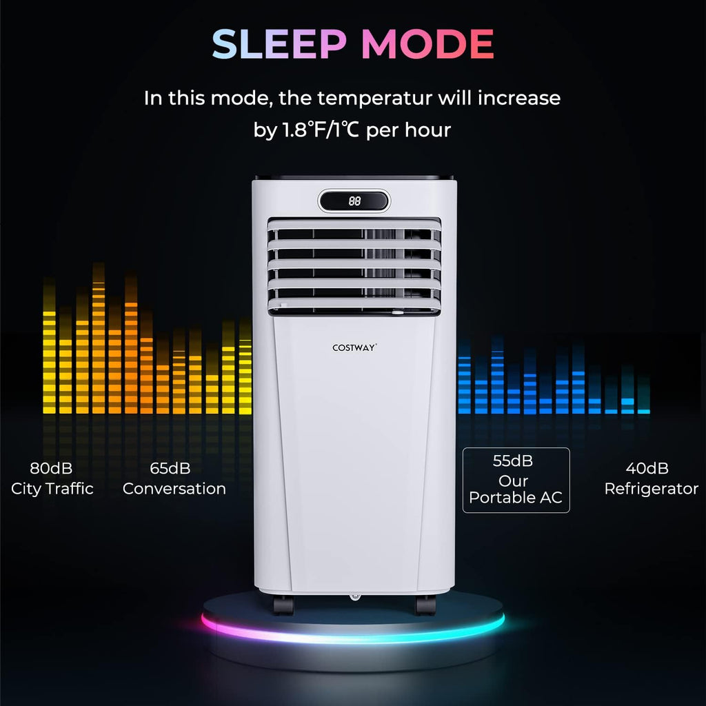 Portable Air Conditioner, 8000BTU AC Unit with Drying, Fan, Sleep Mode, 24H Timer, Remote Control