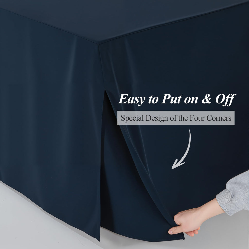 1 Pack Navy Blue Square Tablecloth for 34x34 Inch Card Table Cover Waterproof Oil-Proof Spill-Proof Polyester Square