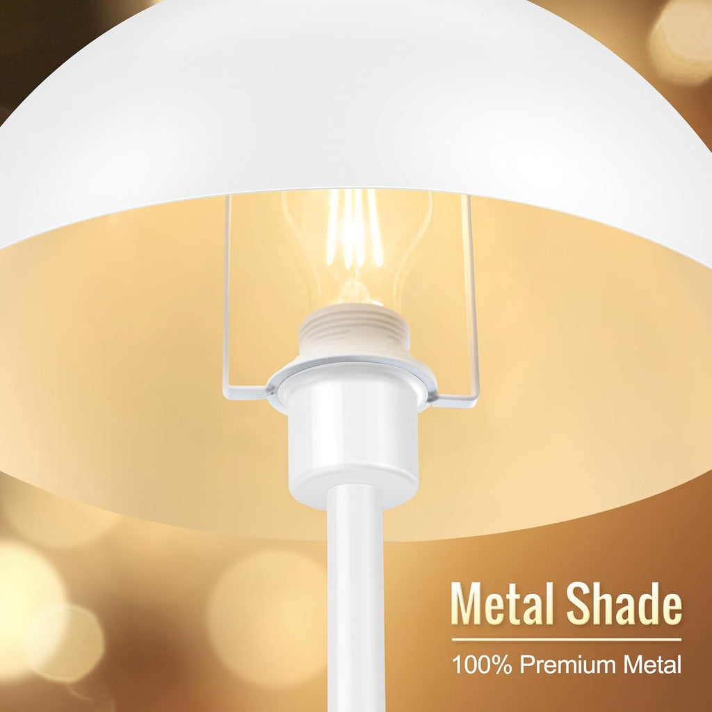 Modern Floor Lamps, White Metal Mushroom Lamp, 66" Tall Corner Lamp, Footswitch, Bright Industrial Standing Lamps