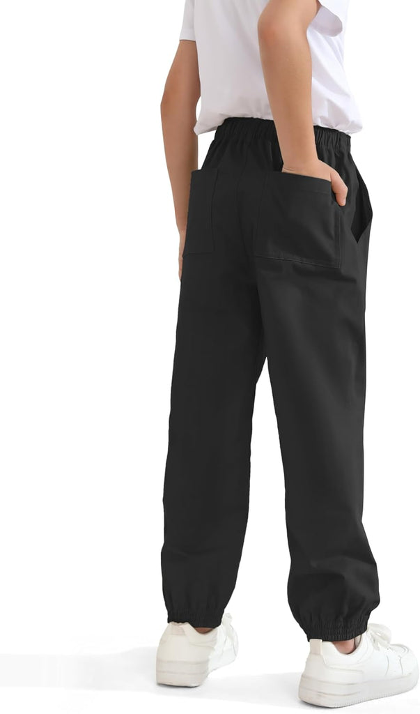 3 Pack Boys Pull On Jogger Pants Kids School Uniform Pants